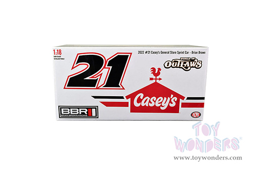 Acme - Winged Sprint Car #21 Brian Brown "Casey's General Store - FVP" Brian Brown Racing 2022 (1/18 scale diecast model car, White) A1822009