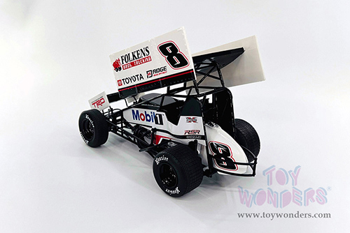 Acme - Winged Sprint Car #8 Aaron Reutzel "Mobil 1" Roth Motorsports 2022 (1/18 scale diecast model car, White) A1822015