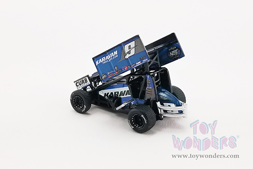 Acme - Winged Sprint Car #9 James McFadden "Karavan Trailers" (2021, 1/64 scale diecast model car, Blue) A6401006