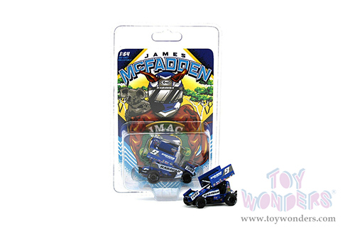 Acme - Winged Sprint Car #9 James McFadden "Karavan Trailers" (2021, 1/64 scale diecast model car, Blue) A6401006