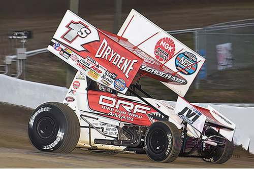 Acme - Winged Sprint Car #1S Logan Schuchart Shark Racing "Drydene" (2020, 1/64 scale diecast model car, White/Red) A6401012