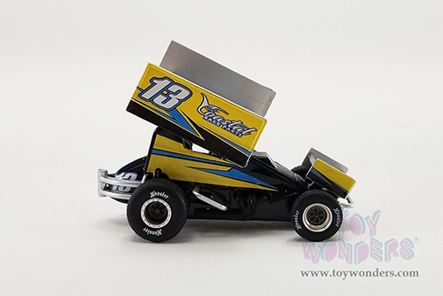 Acme - Winged Sprint Car #13 Justin Peck "Coastal Race Parts" Buch Motorsports (2022, 1/64 scale diecast model car, Black/Yellow) A6422007