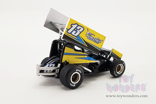 Acme - Winged Sprint Car #13 Justin Peck "Coastal Race Parts" Buch Motorsports (2022, 1/64 scale diecast model car, Black/Yellow) A6422007