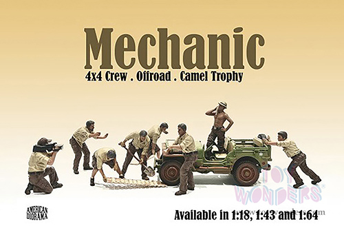 Showcasts® Figurines - 4x4 Mechanic - Figure 6 (1/18 scale, Beige/Brown) AD-18016 MAP: $14.99