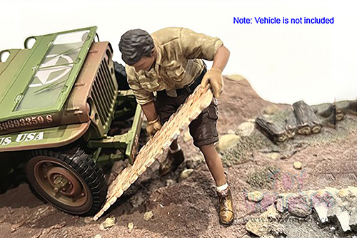 Showcasts® Figurines - 4x4 Mechanic - Figure 8 (1/18 scale, Beige/Brown) AD-18018 MAP: $14.99