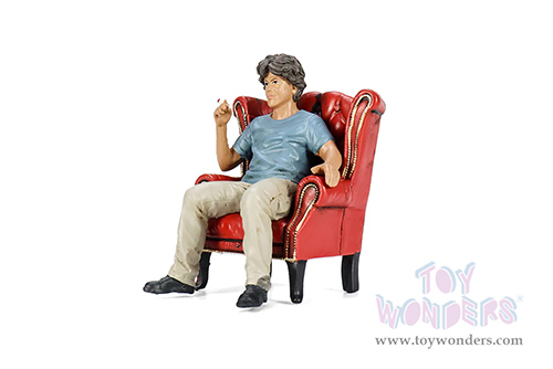 Showcasts® Figurines - RWB Legend Akira Nakai | Nakai-San Figure 1 with Chair (2 pcs.) (1/18 scale, Blue/Beige) AD-18501 MAP: $25.99