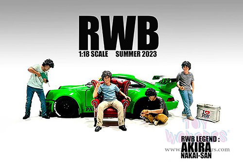 Showcasts® Figurines - RWB Legend Akira Nakai | Nakai-San Figure 2 with Briefcase (2 pcs.) (1/18 scale, Gray/Blue) AD-18502 MAP: $20.99