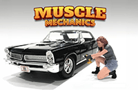 Showcasts® Figurines - "Muscle Mechanics" Figure #3 (1/24 scale, Green/Blue) AD-25203 MAP: $11.99; 