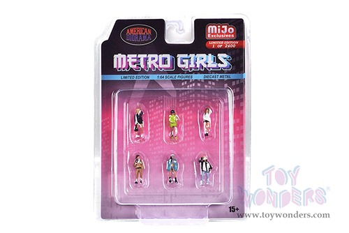 American Diorama/Mijo Exclusives - Metro Girls Figure Set (6 pc. set, 1/64 scale diecast metal, Asstd.) AD-2408MJ