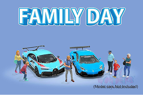 American Diorama/Mijo Exclusives - Family Day Figure Set (6 pc. set, 1/64 scale diecast metal, Asstd.) AD-2410MJ