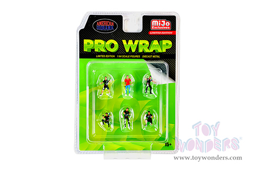 American Diorama/Mijo Exclusives - Pro Wrap (6 pc. set, 1/64 scale diecast metal, Asstd.) AD-2413MJ