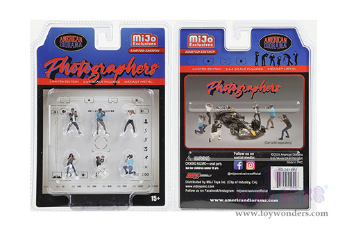 American Diorama/Mijo Exclusives - Photographers (6 pc. set, 1/64 scale diecast metal, Asstd.) AD-2414MJ