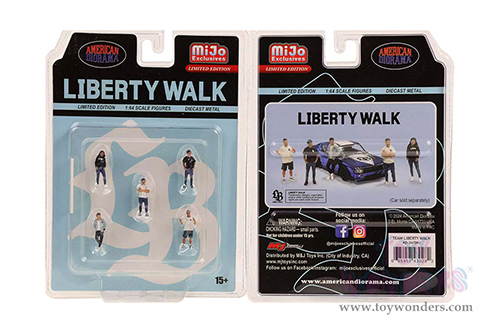 American Diorama/Mijo Exclusives - Liberty Walk Team (5 pc. set, 1/64 scale diecast metal, Asstd.) AD-2415MJ