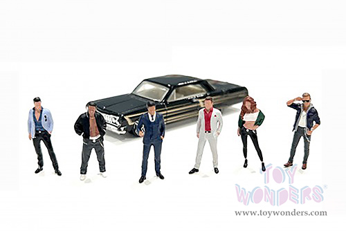 American Diorama/Mijo Exclusives - "Kakkoii" Figure Set (6 pc. set, 1/64 scale diecast metal, Asstd.)  AD-2425MJ