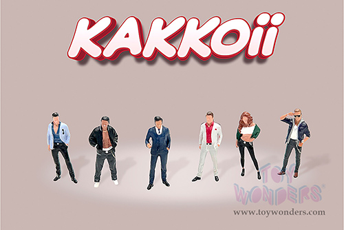 American Diorama/Mijo Exclusives - "Kakkoii" Figure Set (6 pc. set, 1/64 scale diecast metal, Asstd.)  AD-2425MJ