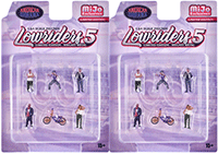 Show product details for American Diorama/Mijo Exclusives - "Lowriders 5" Figure Set (6 pc. set, 1/64 scale diecast metal, Asstd.)  AD-2427MJ