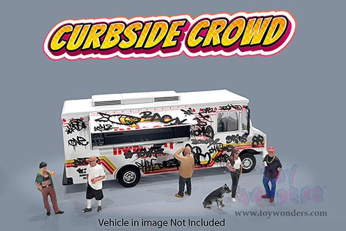 American Diorama/Mijo Exclusives - "Curbside Crowd" Figure Set (6 pc. set, 1/64 scale diecast metal, Asstd.)  AD-2429MJ