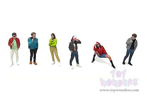 American Diorama/Mijo Exclusives - "Hanging Out 3" Figure Set (6 pc. set, 1/64 scale diecast metal, Asstd.)  AD-2430MJ
