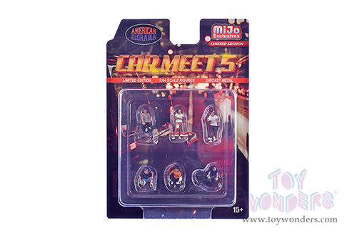 American Diorama/Mijo Exclusives - "Car Meet 5" Figure Set (6 pc. set, 1/64 scale diecast metal, Asstd.)  AD-2432MJ