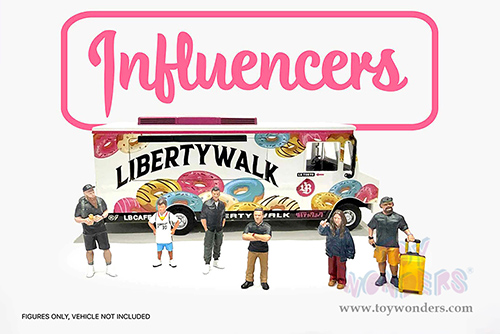 American Diorama/Mijo Exclusives - "Influencers" Figure Set (6 pc. set, 1/64 scale diecast metal, Asstd.)  AD-2433MJ