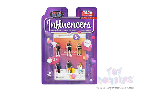 American Diorama/Mijo Exclusives - "Influencers" Figure Set (6 pc. set, 1/64 scale diecast metal, Asstd.)  AD-2433MJ