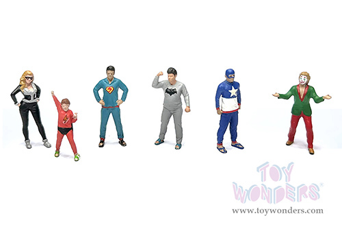 American Diorama/Mijo Exclusives - "Pajamas Party" Figure Set (6 pc. set, 1/64 scale diecast metal, Asstd.)  AD-2436MJ