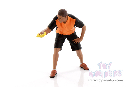 Showcasts® Figurines - Detail Masters Figure 5 - Polish & Shine (1/24 scale, Black/Orange) AD-24605 MAP: $11.99