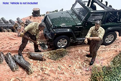 American Diorama Figurine - 4x4 Mechanics Set 2 (2 pc. set, 1/43 scale diecast metal, Asstd.) AD-43002