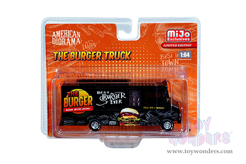 American Diorama/Mijo Exclusives - Food Truck "The Burger Truck" (1/64 scale diecast metal, Black)  AD-70101MJ