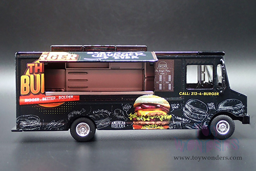American Diorama/Mijo Exclusives - Food Truck "The Burger Truck" (1/64 scale diecast metal, Black)  AD-70101MJ