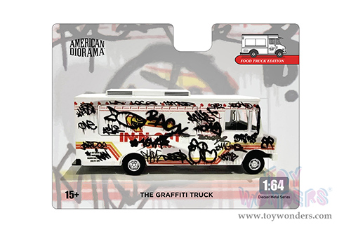 American Diorama/Mijo Exclusives - Food Truck "The Graffiti Truck" (1/64 scale diecast metal, White)  AD-70102MJ