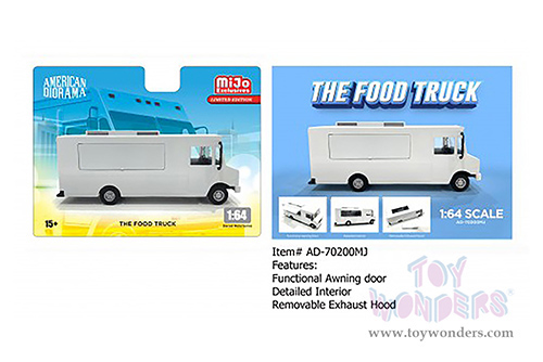 American Diorama/Mijo Exclusives - Food Truck Plain (1/64 scale diecast metal, White)  AD-70200MJ