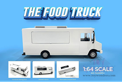American Diorama/Mijo Exclusives - Food Truck Plain (1/64 scale diecast metal, White)  AD-70200MJ