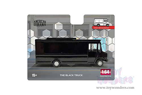 American Diorama/Mijo Exclusives - Food Truck Plain Black (1/64 scale diecast metal, Black)  AD-70201MJ