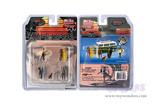 American Diorama/Mijo Exclusives - Hang Loose Figure Set (5 pc. set, 1/64 scale diecast metal, Asstd.)  AD-76500MJ