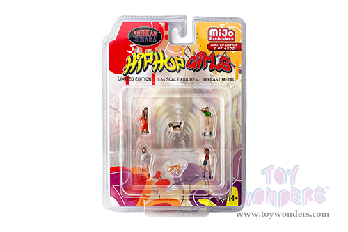 American Diorama/Mijo Exclusives - Hip Hop Girls Figure Set (6 pc. set, 1/64 scale diecast metal, Asstd.) AD-76505MJ