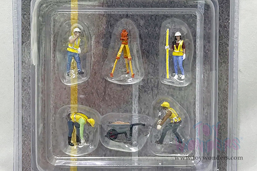 American Diorama/Mijo Exclusives - Public Works 2 Figure Set (6 pc. set, 1/64 scale diecast metal, Asstd.)  AD-76519MJ
