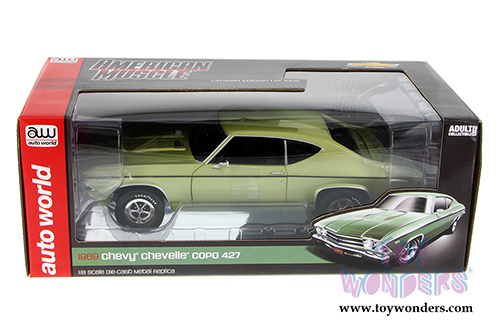Auto World - Chevy Chevelle COPO 427 Hard Top (1969, 1/18 scale diecast model car, Frost Green) AMM1054