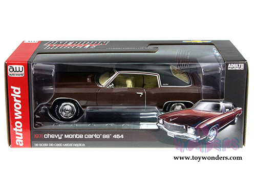 Auto World - Chevrolet Monte Carlo SS 454 Hard Top (1971, 1/18 scale diecast model car, Rosewood Metallic) AMM1055