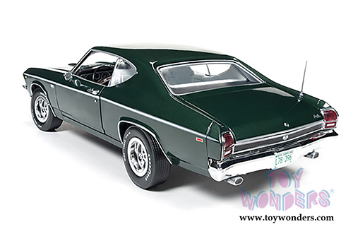 Auto World ERTL - Chevy Chevelle SS396 50th Anniversary 396 engine Hard Top (1969, 1/18 scale diecast model car, Fathom Green) AMM1064
