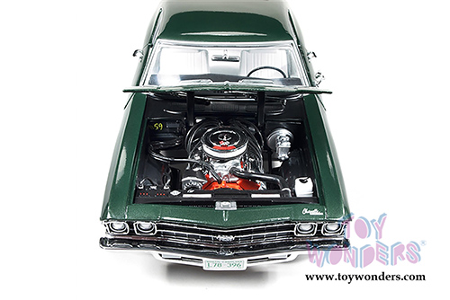 Auto World ERTL - Chevy Chevelle SS396 50th Anniversary 396 engine Hard Top (1969, 1/18 scale diecast model car, Fathom Green) AMM1064
