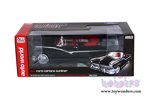 Auto World - Ford Fairlane Sunliner Convertible (1956, 1/18 scale diecast model car, Black) AMM1072
