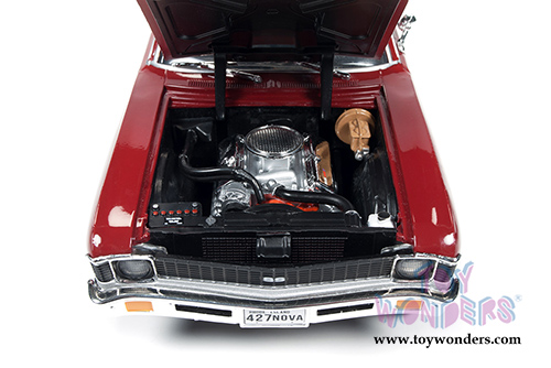 Auto World American Muscle - Baldwin Motion&trade; Nova&trade; SS 427 Hard Top (1969, 1/18 scale diecast model car, Red) AMM1073