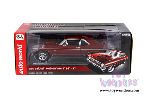 Auto World American Muscle - Baldwin Motion&trade; Nova&trade; SS 427 Hard Top (1969, 1/18 scale diecast model car, Red) AMM1073