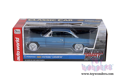 Auto World American Muscle - Hemmings Classic Car | Pontiac Catalina Hard Top (1961, 1/18 scale diecast model car, Blue) AMM1080