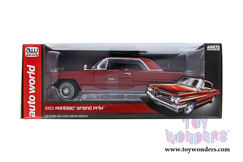 Auto World - American Muscle | Pontiac&reg; Grand Prix&trade; Hard Top (1962, 1/18 scale diecast model car, Belmar Burgundy) AMM1097