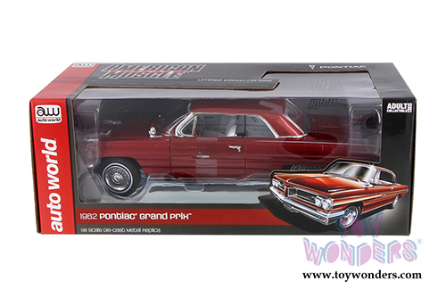 Auto World - American Muscle | Pontiac&reg; Grand Prix&trade; Hard Top (1962, 1/18 scale diecast model car, Belmar Burgundy) AMM1097
