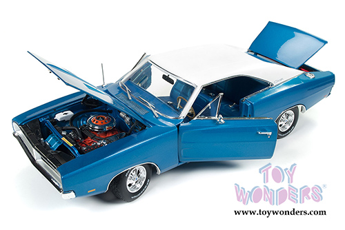 Auto World - Hemmings Muscle Machines Dodge Charger White Hat Special Cover Car 2011 (1969, 1/18 scale diecast model car, B5 Blue) AMM1100