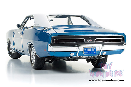 Auto World - Hemmings Muscle Machines Dodge Charger White Hat Special Cover Car 2011 (1969, 1/18 scale diecast model car, B5 Blue) AMM1100