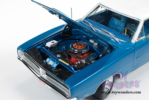 Auto World - Hemmings Muscle Machines Dodge Charger White Hat Special Cover Car 2011 (1969, 1/18 scale diecast model car, B5 Blue) AMM1100